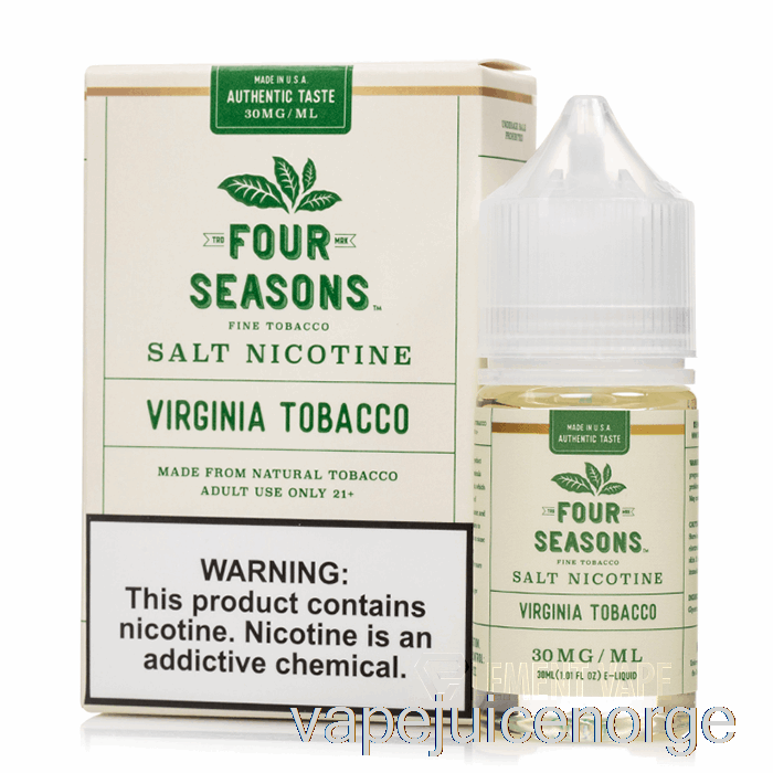 Vape Uten Nikotin Virginia Tobakkssalt - Fire årstider - 30ml 50mg